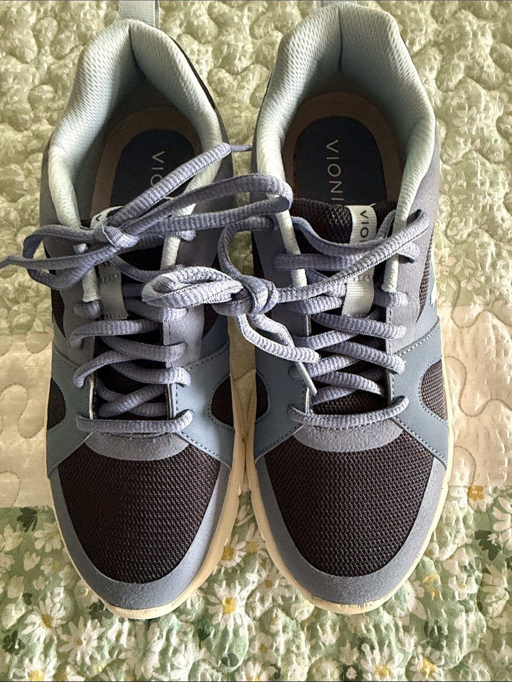 Vionic Women's Light Blue and Navy Lace-Up Sneakers